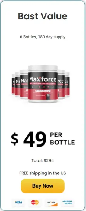 Max Force 3-bottle most popular pack — 90-day supply with free shipping